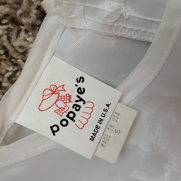 Vintage Popaye's White Sheer Lace Party Dress Size 5 - Picture 5 of 7